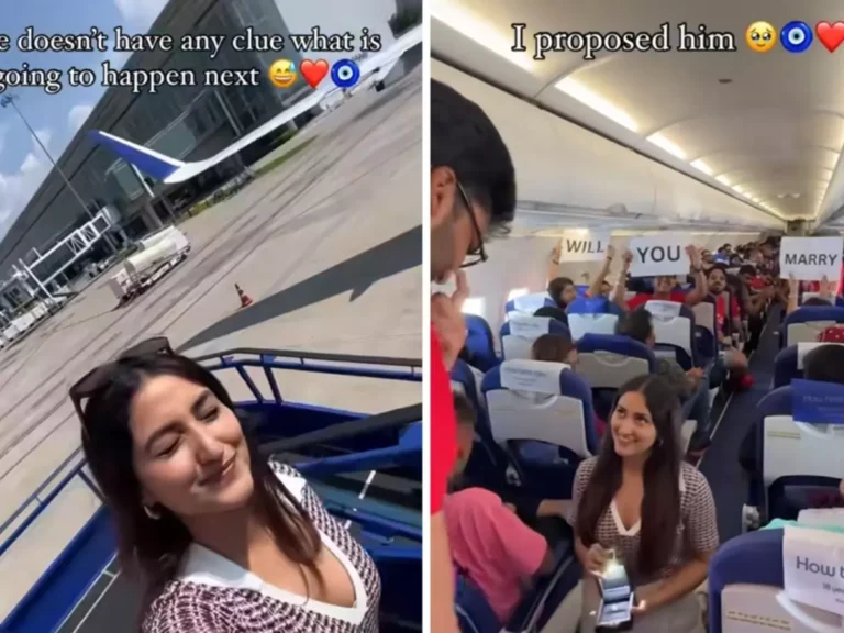 Passenger proposes to partner on IndiGo flight, and viral video melts hearts. Watch